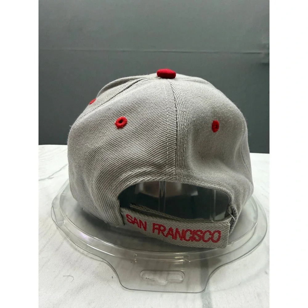 San Francisco‎ Baseball Cap Mens Grey Red Flame Brim Adjustable OSFM